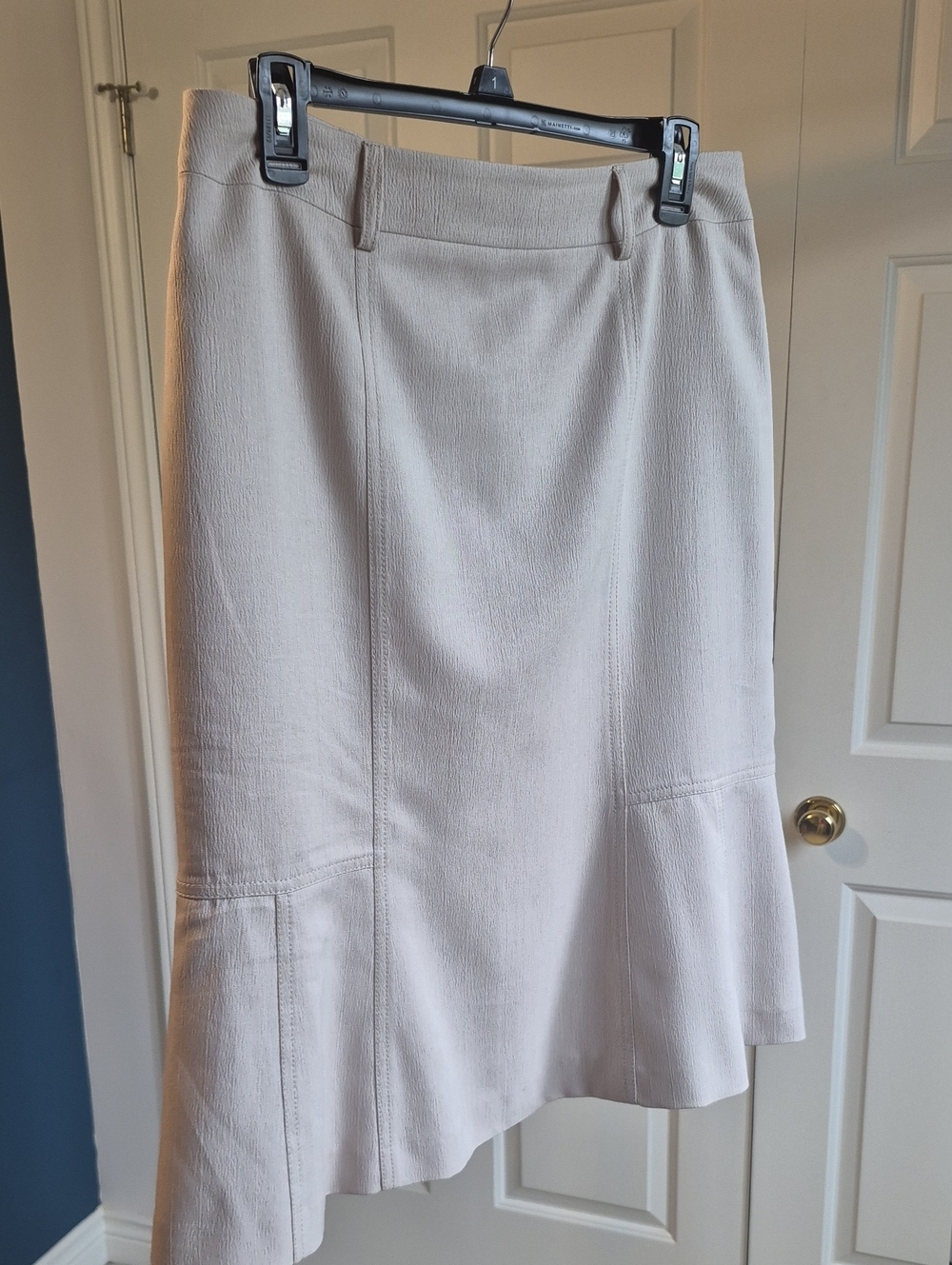 LC Lauren Conrad Cream A-Line Midi Skirt